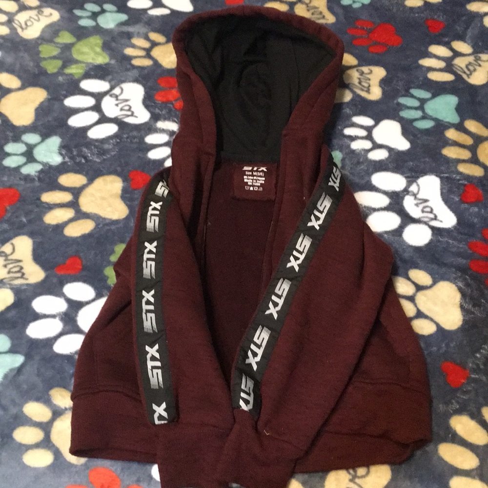Red STX zip up hoodie